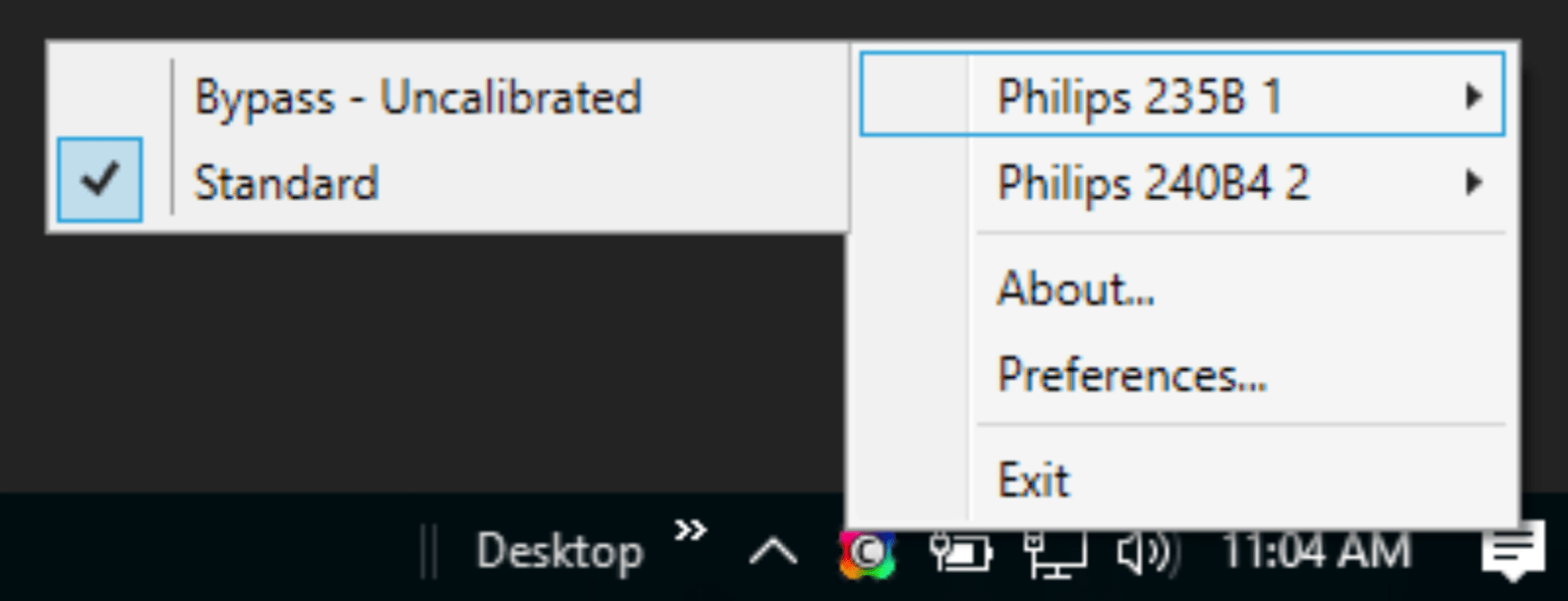 right-click the Client3 icon in the computer menu bar or taskbar, then hover your mouse over one of the listed monitors you will see a menu