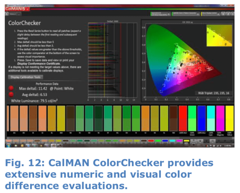 Calman ColorChecker interface