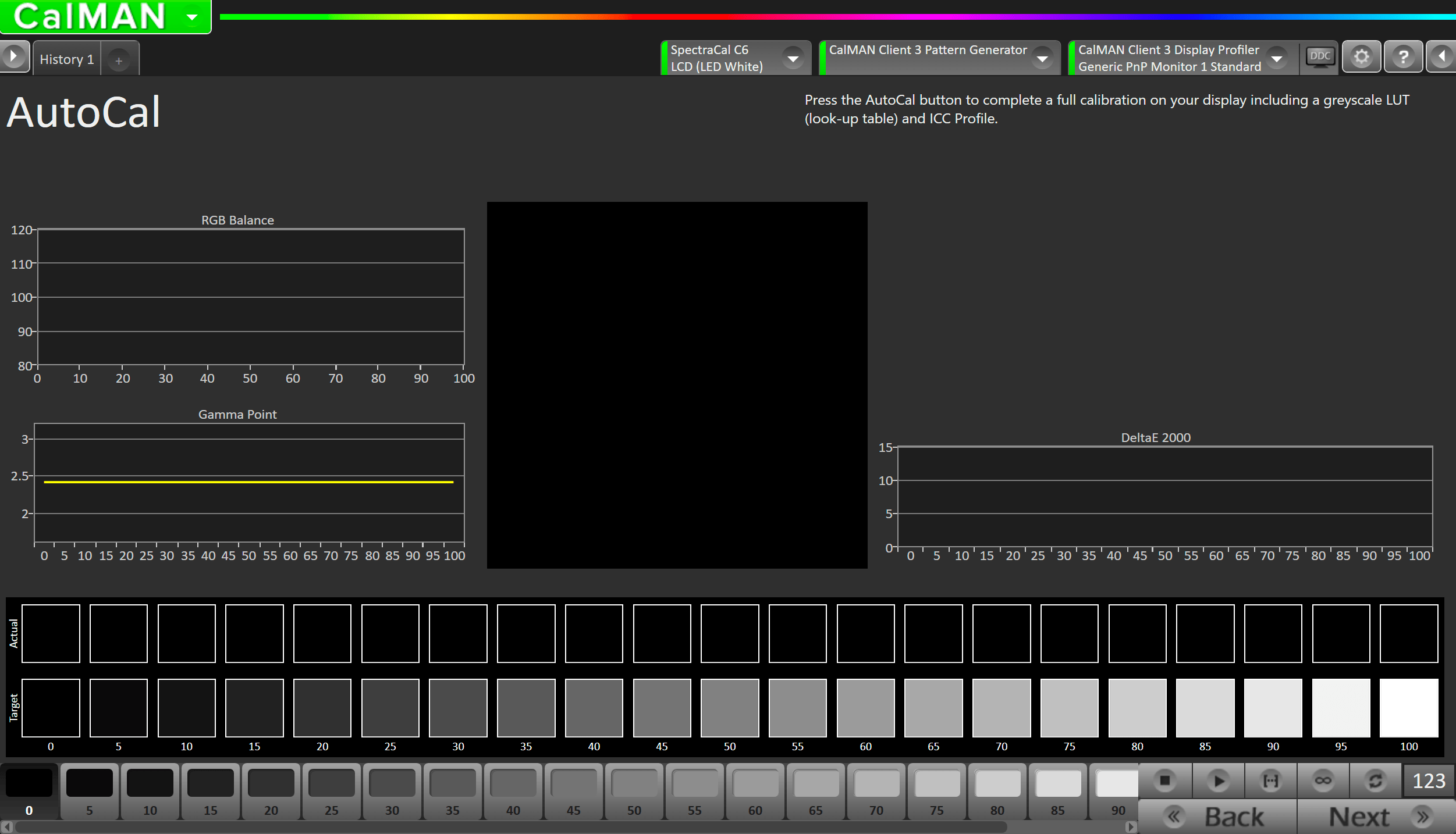 Calman autocal interface