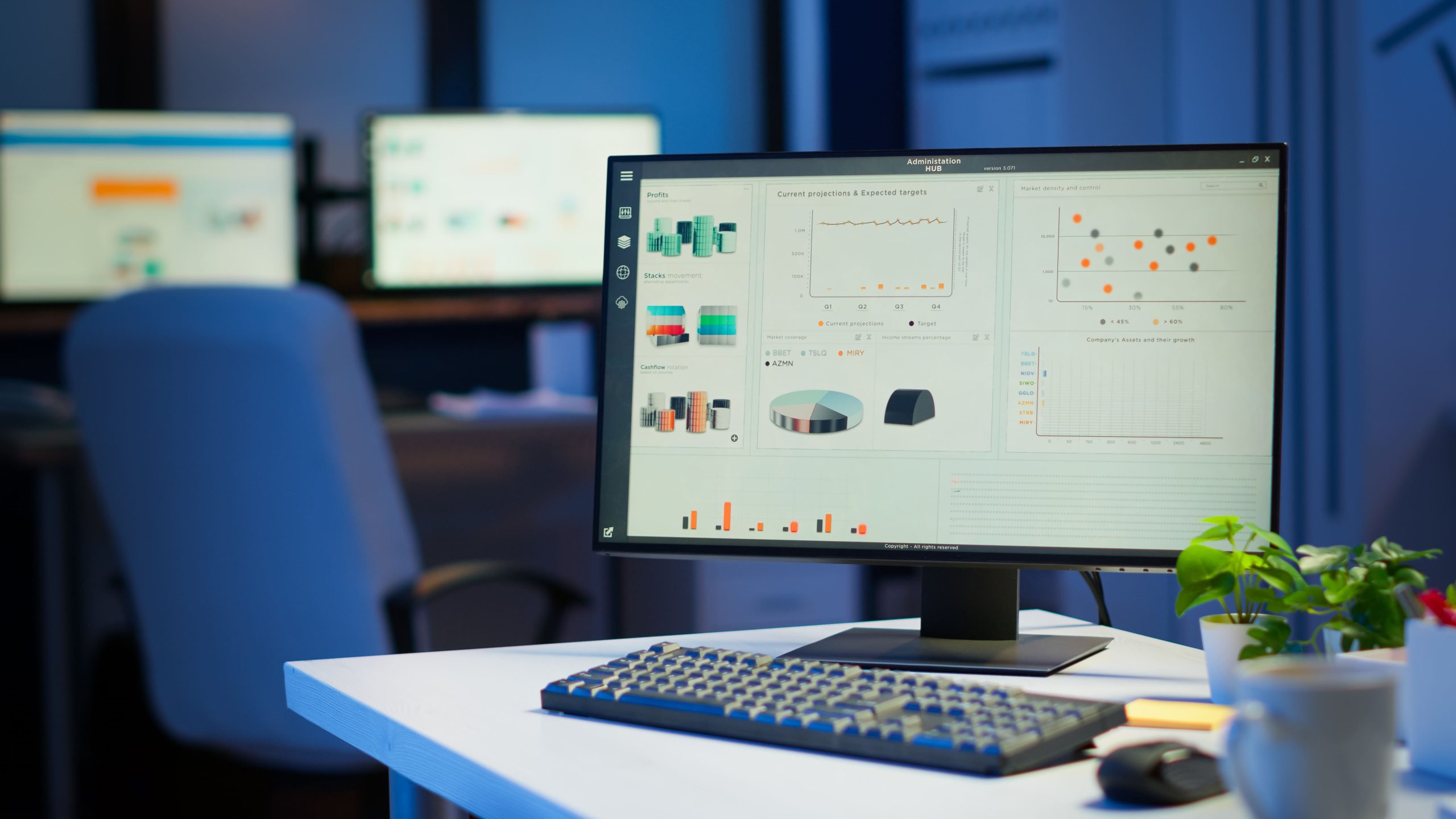 monitor with graphs