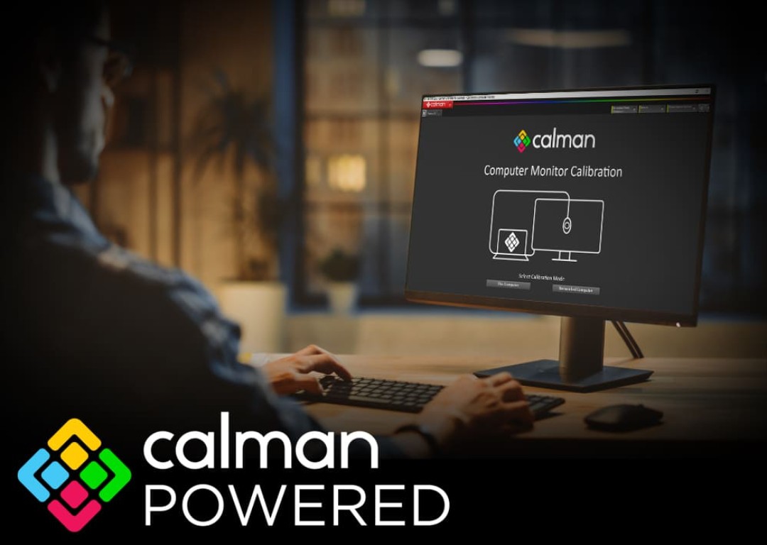 man using calman on monitor