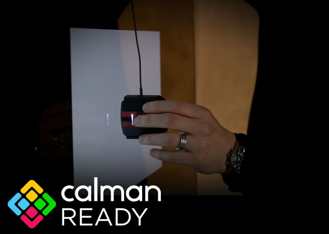 colorimeter being placed on tv