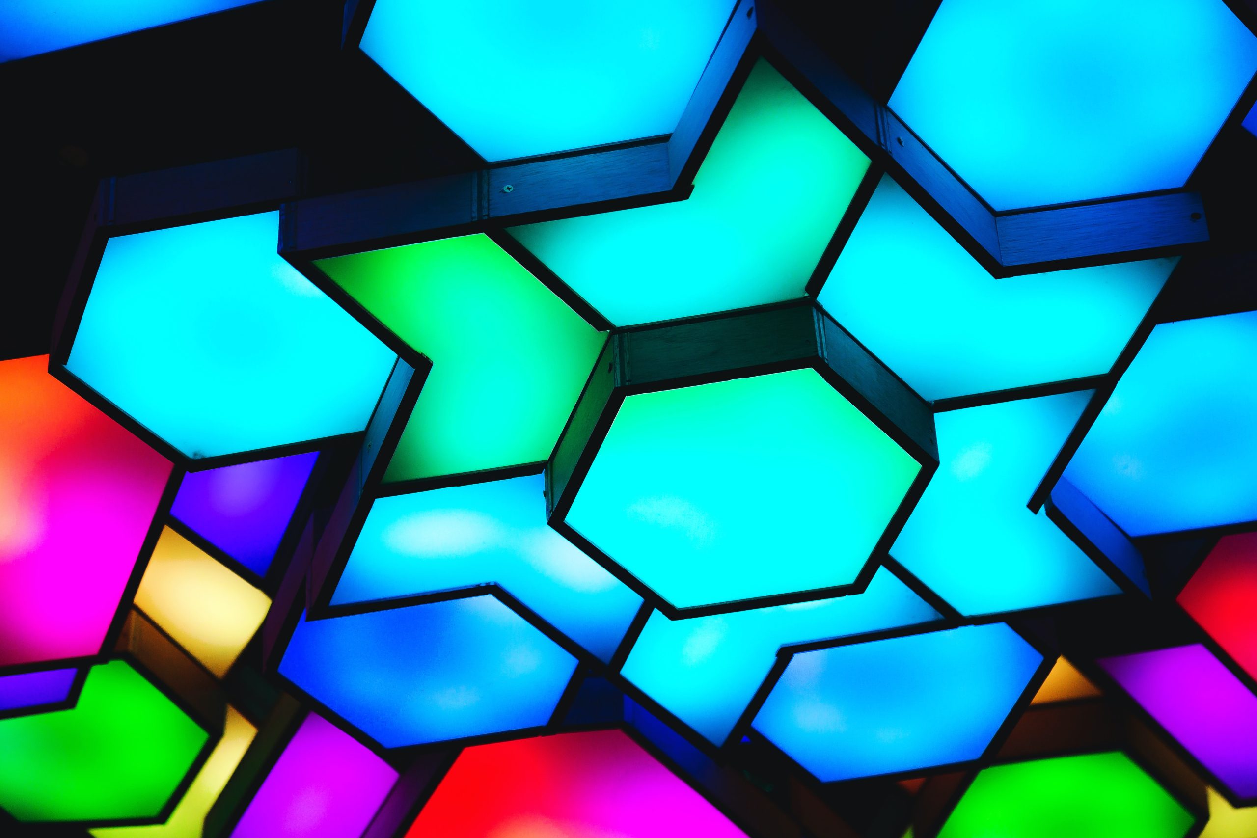shapes of different colors in a pattern